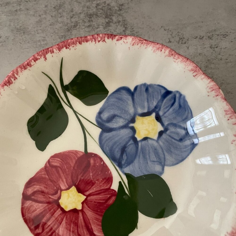 Vintage Blue Ridge Southern Potteries Taffeta 5.5" Berry Bowls Set Four Floral - Picture 4 of 5
